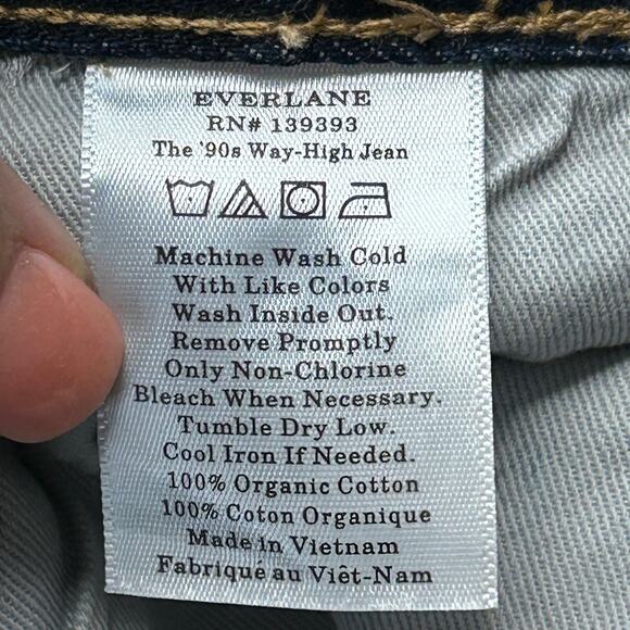 New Everlane The 90's Cheeky Jean High Rise Rigid Denim Indigo Women 24 Long NWT - Picture 8 of 10